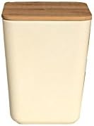 Clean Dezign Bamboo Fiber Canister Storage Jar with Airtight Bamboo Lid 32oz. (1-piece Medium White)