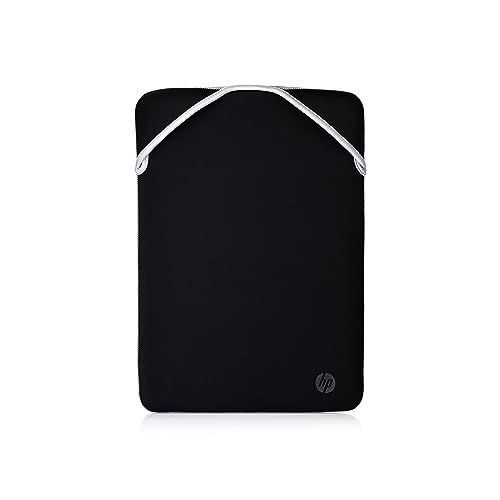 Funda Protectora Reversible para Portátil de hasta 15,6" - (Tela de Neopreno, Cierre Esquinero Sin Cremallera), Color Plateada y Negro