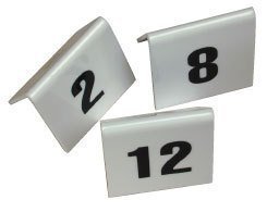 White Plastic Table Numbers 1-10 for Bar or Restaurants 3442 by Glitz Distribution