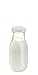 Premium Vials, 11 Oz Glass Milk Bottle Set of 12 - Includes Reusable White Lids and Straws