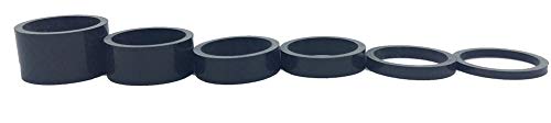 Easyou Carbon Fiber Bicycle Headset Spacer Pack of 6 1-1/8 Inch 20mm 15mm 10mm 8mm 5mm 3mm