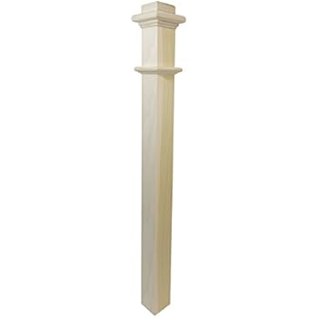 962 - Wood Box Newel - Plain Style - 48 inch - Sleek Minimalist Design - Staircase Post - Paint-Grade (Poplar)