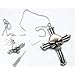 Ace Martial Arts Silver Skull On Cross Neck Knife With Hidden Blade and Necklace
