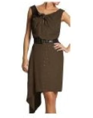 Bcbgmaxazria BCBG RUNWAY Womens Dress Olive Brown Sleeveless Rhinestone Gorgeous