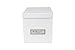 Bigso Kristina Desktop Box - CD Storage Box for Small Items - Durable and Decorative Multi-Purpose Storage with a Lid - Stacks Easily on Shelves & in Closets - 5.5 in x 8.7 in x 5.7 in - White