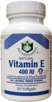 AlchePharma Natural Vitamin E 400 IU, Softgels.