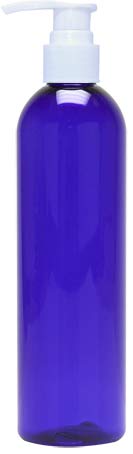 Empty Lotion Pump Bottles, Refillable 8 Oz Plastic Cobalt Blue Containers, PET BPA-Free, Great for - Soap, Shampoo, Lotions, Liquid Body Soap, Creams and Massage Oil's, 2 Pack