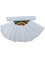 Linen Clubs 12 PACK slub cotton dinner napkins with Lace 16 x 16 inches -white Offered