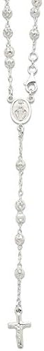 IceCarats 925 Sterling Silver Rosary Chain Necklace