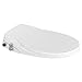 Soft close Dual Nozzles Non-Electric Bidet Round Toilet Seat in White with On/Off Solid Brass T Adapter | Eco-Friendly Water-Powered & Save Paper | Easy Installation and Slim Design