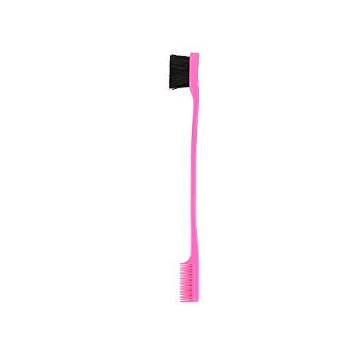 CloverUS Fresh Double Sided Edge Control Hair Brush Comb Combo Pack (Pink) - Thumbnail 3