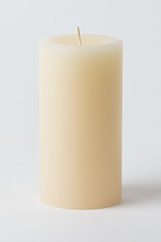 Mister Candle Dripless Unscented Pillar Candles, Set of 3 Hand Poured Ivory Pillar Candles, Solid Color Non-Scented Candles for Home Decor, Premium Wax, 80 Hr Burn Time, 3x6 Inch