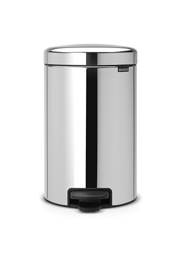 Brabantia 113581 Treteimer mit Inneneimer aus Kunststoff, stahl, Brilliant Stahl, 12 Liter