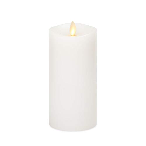 Luminara Flameless Slim Pillar Candle, Flickering Real Flame Effect