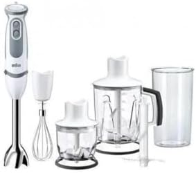 Minipimer 5245 Batidora de Mano, 1000 W, 21 Velocidades, Función Turbo, Anti-Salpicaduras, Powerbell Plus, Vaso Medidor, Varillas, Minipicadora, Batidora de Vaso, Cuchilla Picar Hielo, Blanco