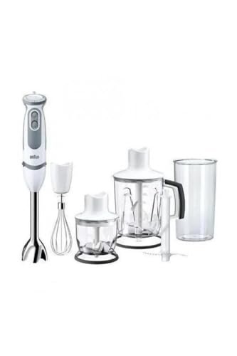 Minipimer 5245 Batidora de Mano, 1000 W, 21 Velocidades, Función Turbo, Anti-Salpicaduras, Powerbell Plus, Vaso Medidor, Varillas, Minipicadora, Batidora de Vaso, Cuchilla Picar Hielo, Blanco