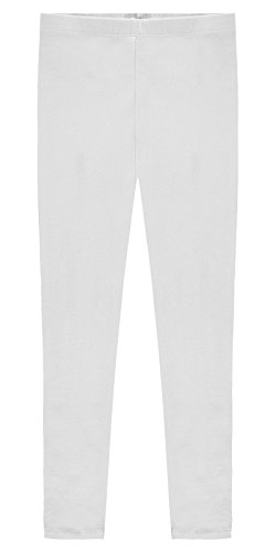 Popular Big Girl's Cotton Ankle Length Leggings - White - 14