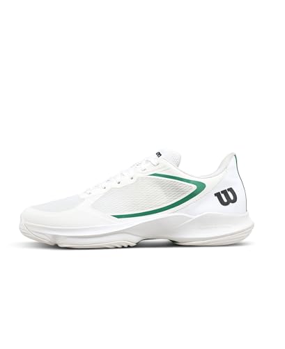 Wilson Hurakn Lite Mens Padel Shoes, Stylish Look, Breathable Ease, Energetic Cushioning, Dependable Grip, Colour: White/White/Bosphorus, Size: 8 1/2