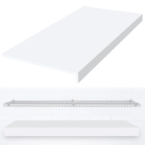 Photo 1 of Hoolerry 1 Pc Wire Rack Cover Pantry Shelves Covers Wire Rack Shelf Liner Shelf Liners for Bathroom Kitchen Shelving Upgrade(White,16 x 25 Inch)