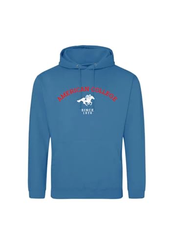 AMERICAN COLLEGE USA Sudaderas Jerseys Chalecos Hoodies Hombre Mujer Forro Polar Térmico con Capucha Ropa Unisex Adulto Modelo ACSCW3 Indigo XS
