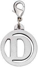 Pewter Initial Dog Collar Charm Cut-Out (D, Large 1")