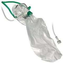 Pediatric Non-Rebreather Oxygen Mask w/7 foot Safety Tube & Reservoir Bag, case of 50