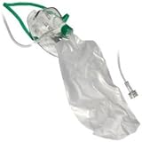Adult Non-Rebreather Oxygen Mask with 7 foot Safety Tube & Reservoir Bag, case of 50