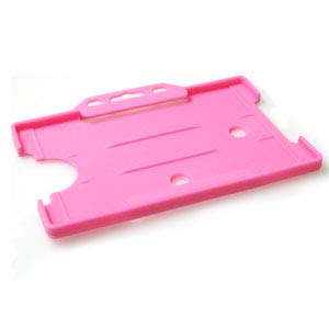 25 x Pink Plastic Recyclable ID Card Holders Badge Holders, Evohold, Made in Britain