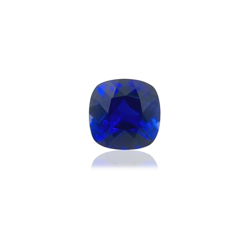 Gryrigns Cushion Cut Royal Blue Loose Synthetic Sapphire Stone Created Corundum Gemstone Faceted VVS Grade (1Pcs)