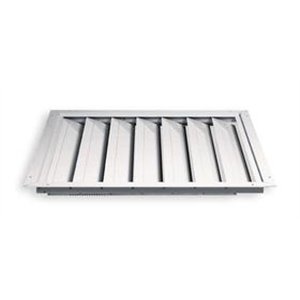 Fan Shutter, 36 In, White Painted Aluminum