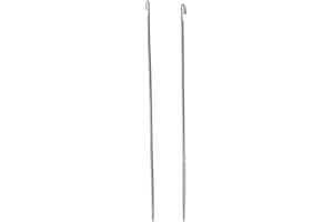 2 Pcs Silver Metal Beading Needles Bead Crochet Hooks Beaded Needles Steel Wood Bead Needle Threader Jewelry Making Tools Bea