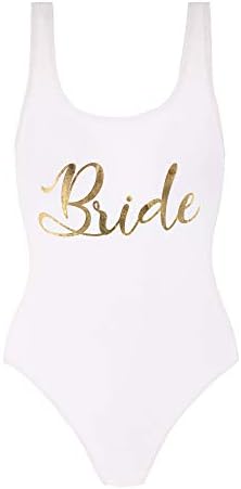 Spicy Sandia Bride and Bridemaids One Piece Swimsuit Beach Wedding Party with High Cut Bathing Suits