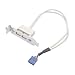 Chenyang 9Pin Motherboard Header 1 to 2 USB 2.0 Port Multiplier Panel Cable 40cm with 80mm PCI Bracket