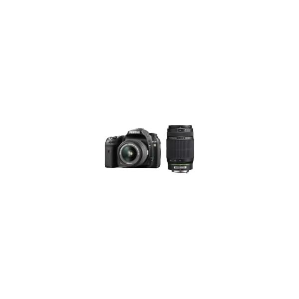 Pentax K20D SLR-Digitalkamera (14 Megapixel, Bildstabilisator) schwarz Double Zoom Kit inkl. DA 18-55II und DA 55-300…