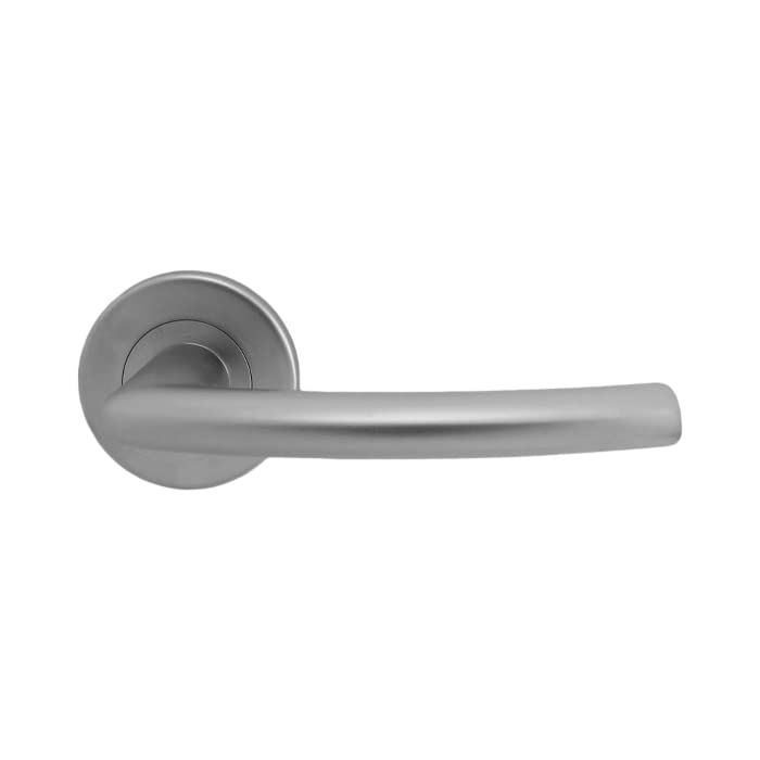 Serozzetta Esk Door Handles on Round Rose - Satin Chrome