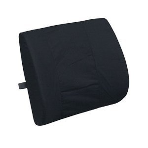 (Black) Lumbar Cushion Pillow Orthopedic Wedge Back Support Synthethic LEATHER