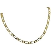 A SHER'S CREATION Gold Figaro Chain Necklace Bold Men's Statement | 14K plated 5mm curb links 15g adjustable up to 20 inch retro biker style luxury jewelry male man gift