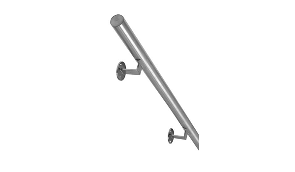 Acero inoxidable-pasamanos - cepillado - 250 cm + 3 soportes ...