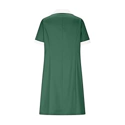 Womens Housekeeping Maid Uniform Dress Button Down