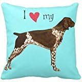 I Love My German Shorthaired Pointer R8d18d881f14a451e907e02689eb3adca I5fqz 8byvr Pillow Case 18" * 18"