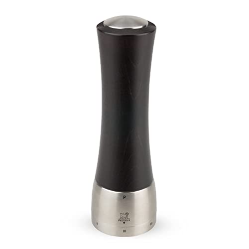 Peugeot - Madras uSelect Manual Pepper Mill - Adjustable Grinder - Stainless Steel & Beechwood, Chocolate, 21 cm