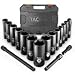 Drive Impact Socket Set, Tacklife 17pcs 1/2-inch Drive Deep Impact Socket Set, 6 Point, 3/8-1-1/4 inch, 14pcs Inch Sockets with 3pcs 1/2-Inch Drive Impact Extension Bar Set - HIS2A
