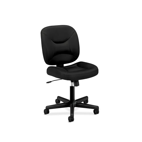 HON ValuTask Schreibtischstuhl ohne Armlehnen, gepolstertes Netzgewebe, niedrige Rückenlehne, ergonomische Neigungsspannung, Drehrollen, Schreibtischs