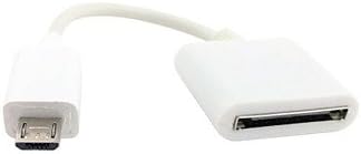 azazaz ipad Iphone Dock 30pin Female to Micro USB 5p Male Data Charge Adapter White/Black , black