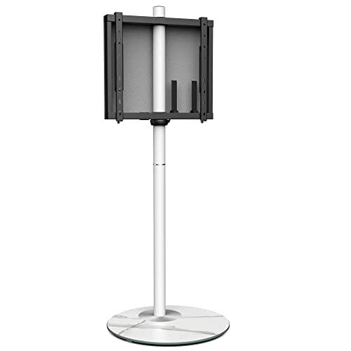 FITUEYES Design Corner TV Stand for 32"65", Mid Century Modern White