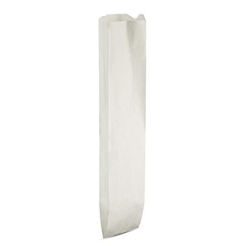Plain White Paper Bread Bag 4" x 2 1/2" x 16" Keep Bread Fresh by MT