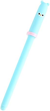 GerTong 1PC Cute Design Gel Pens 0.5mm Ballpoint Pen Black Gel Ink for School Office Supplies Kawaii Cartoon Animal Face Pens Gift for Students Kids Girls (Blue)