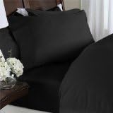 5-Piece Luxurious 100% Egyptian Cotton 800 Thread Count Brand New Extra Deep Pocket Fitted Sheet Fit Upto 21 Inches Deep Pocket And 4 Pillowcases Queen Size Black Solid