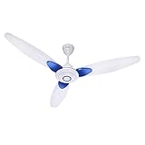 Candes Florence 1200mm/48 inch High Speed Anti-dust Decorative 5 Star Rated Ceiling Fan( 100% CNC Winding) 400 RPM White Blue With 2 Yrs Warranty (Whi