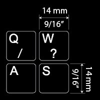 PORTUGUESE BRAZILIAN NON-TRANSPARENT KEYBOARD LABELS LAYOUT BLACK OR WHITE BACKGROUND (14x14) FOR DESKTOP, LAPTOP AND NOTEBOOK (CG) (Black Background)
